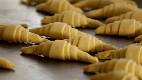 Croissant in bakery Stock Footage 70430501