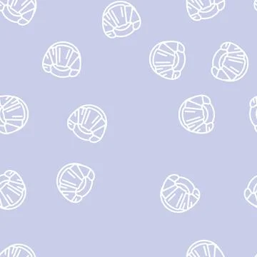 Croissant bakery line vector seamless pattern Illustrazione stock