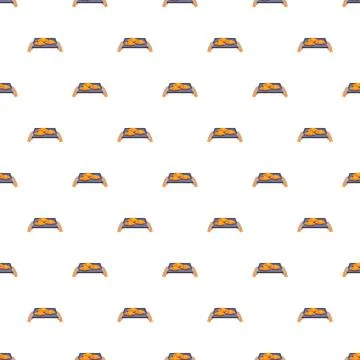 Croissant baking tray repeating pattern seamless background イラスト素材