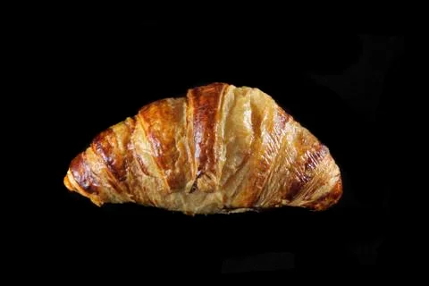 Croissant on black background Stock Photos