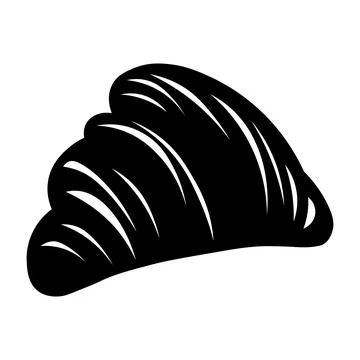 Croissant black vector icon on white background Stock Illustration