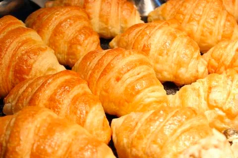 Croissant bread on buffet line Stock Photos