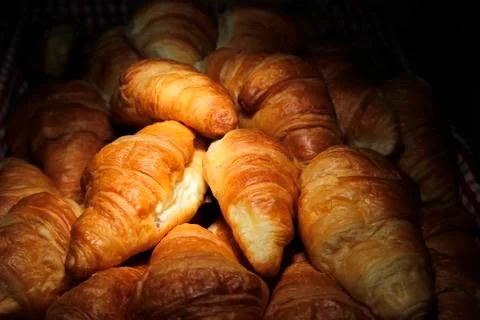 Croissant bread on buffet line Stock Photos