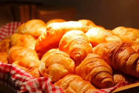 Croissant bread on buffet line Stock Photos