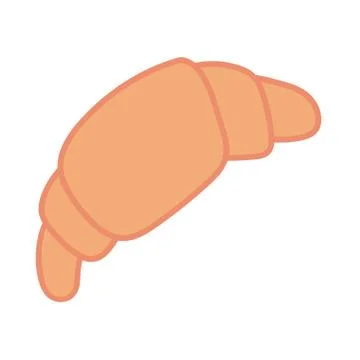 Croissant bread hand draw style icon Illustrazione stock