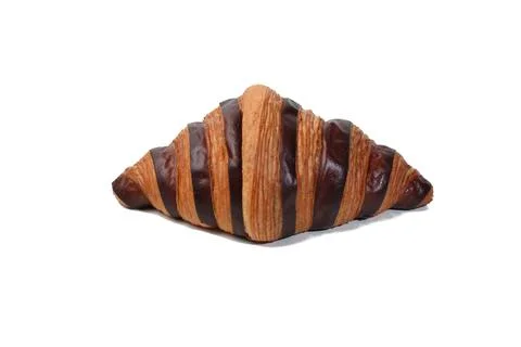 Croissant bread isolated on white background, with chocolate filling Foto stock