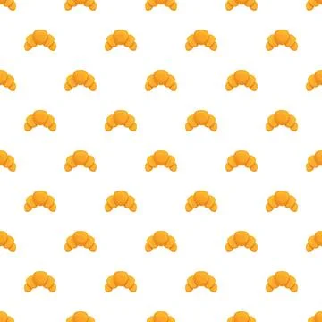 Croissant bread pattern forming a seamless background 스톡 일러스트