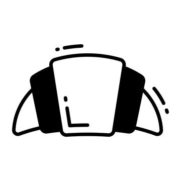 Croissant bread vector icon in modern design style Stock Illustration