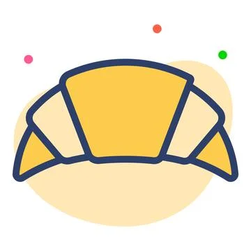 Croissant bread vector Line Icon. Simple Creative vector Line Icon Stock Illustration