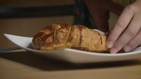 Croissant breakfast Stock Footage 65730570