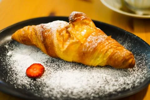 Croissant for breakfast Stock Photos