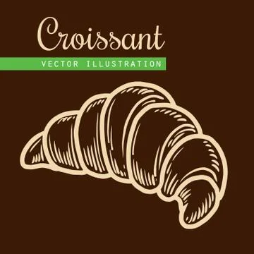 Croissant on brown background Stock-Illustration