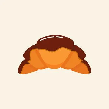Croissant with chocolate glaze Stock Illustration