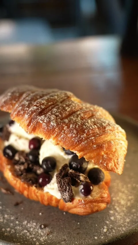 Croissant dessert Stock Footage 321204564