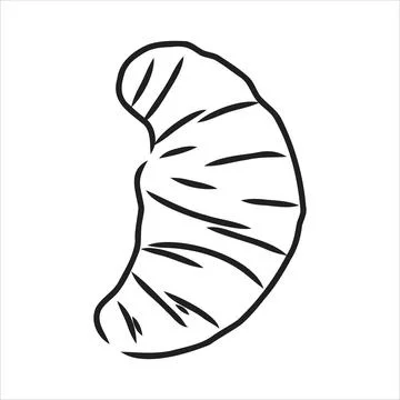 Croissant Doodle, a hand drawn vector doodle illustration of a Croissant. Stock Illustration