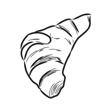 Croissant Doodle, a hand drawn vector doodle illustration of a Croissant. Stock Illustration