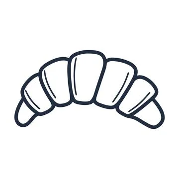 Croissant doodle style Stock Illustration