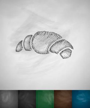 Croissant icon. Hand drawn vector illustration 스톡 일러스트