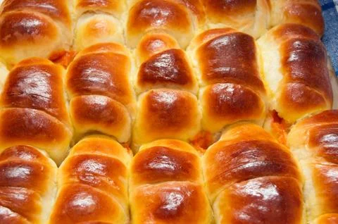 Croissant with jam Stock Photos