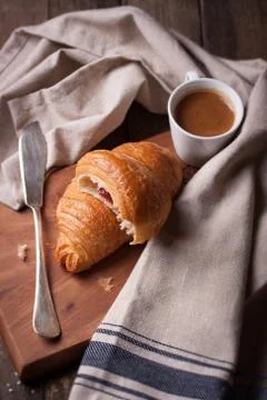 Croissant with jam Stock-Fotos
