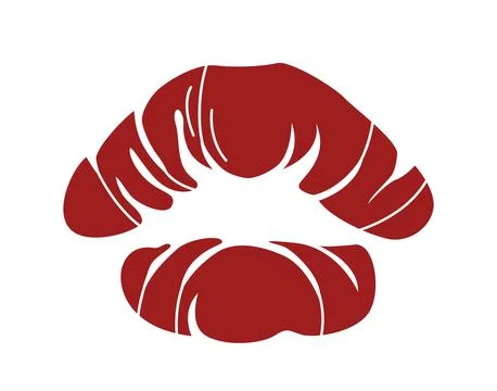 Croissant lips optical illusion. Vector illustration Stock Illustration