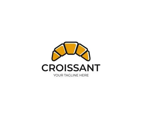 Croissant Logo Design Stock Illustration