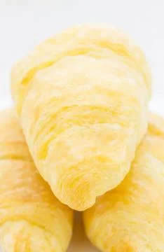 Croissant or Bread on Close Up View Stock Photos