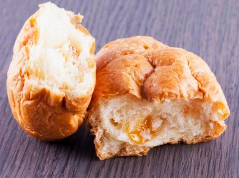 Croissant over table Stock Photos