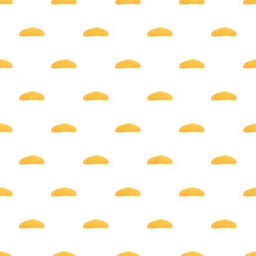 Croissant pastry pattern creating a repeating food background Stock Illustration