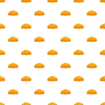 Croissant pastry pattern repeating seamless bakery food design イラスト素材