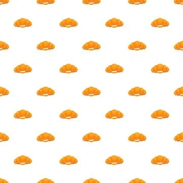 Croissant pattern background with repeated baked pastry elements Stock Illustration