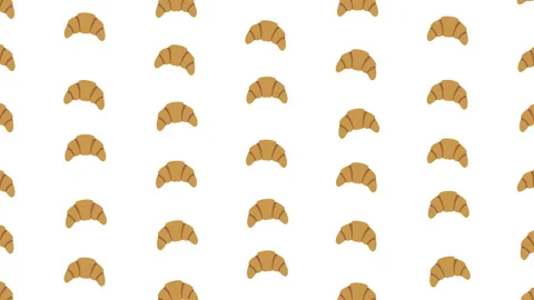 Croissant Pattern Loop Background for Food Themed Designs Stock Footage 339432388