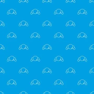 Croissant pattern seamless blue イラスト素材