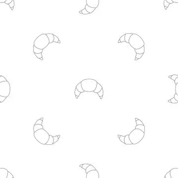 Croissant pattern seamless vector 스톡 일러스트