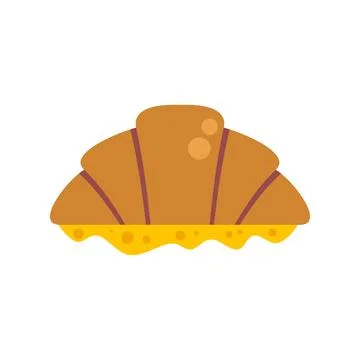 Croissant sandwich with cheese isolated vector illustration Stock Illustration