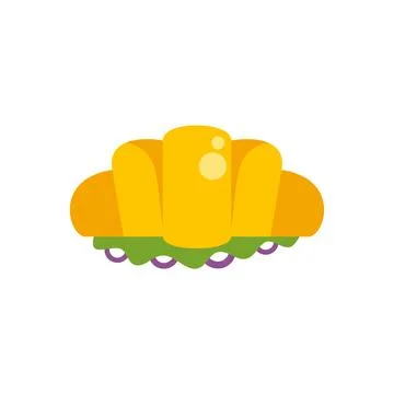 Croissant sandwich flat design icon illustration Stock Illustration
