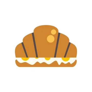 Croissant sandwich with fried eggs vector illustration Illustrazione stock