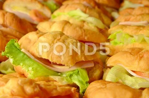 Croissant sandwich Stock Photos