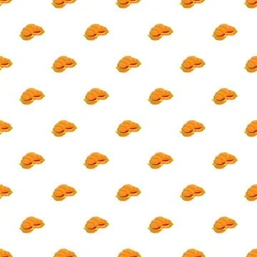 Croissant sandwich repeating pattern on a white background Stockillustratie