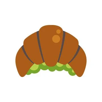 Croissant sandwich vector icon for breakfast food Illustrazione stock