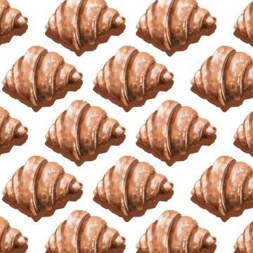 Croissant seamless pattern background Stock Illustration