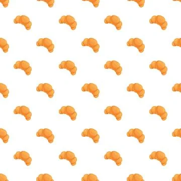 Croissant seamless pattern for bakery breakfast background Illustrazione stock