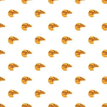 Croissant seamless pattern with chocolate drizzle イラスト素材