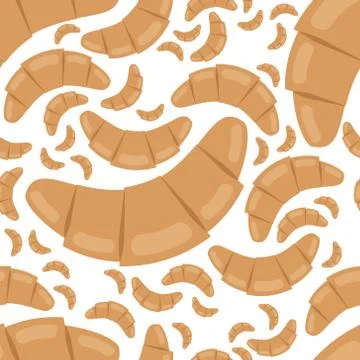 Croissant seamless pattern Stock Illustration