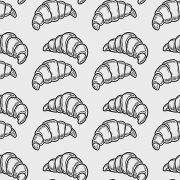 Croissant seamless pattern Stock Illustration