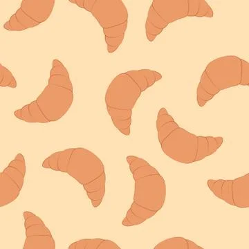 Croissant seamless pattern Stock Illustration