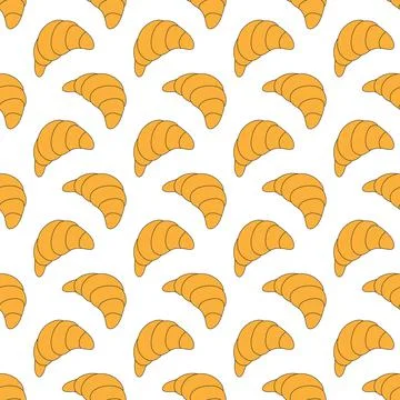 Croissant. Seamless pattern for texture, textiles, packaging, and simple back Illustrazione stock