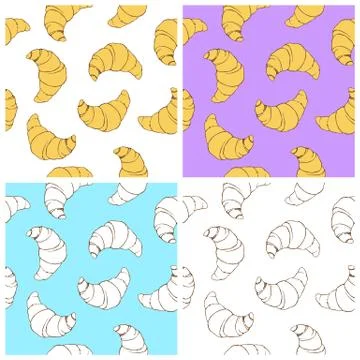 Croissant seamless texture Stock Illustration