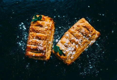 Croissant On Table Stock Photos