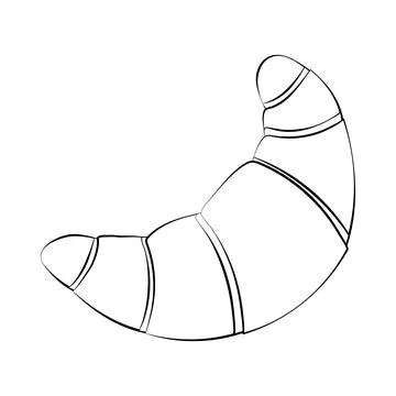 Croissant with a thin line. Vector on a white background Stock Illustration